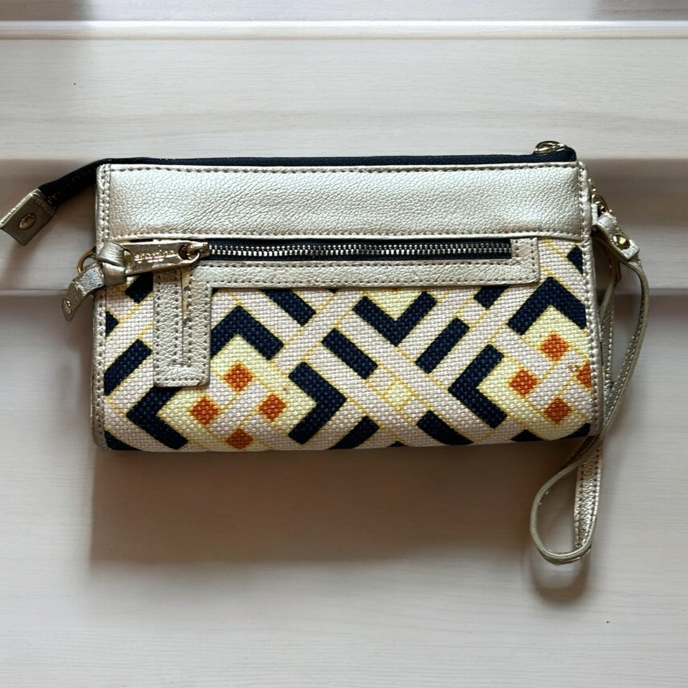 Spartina 449 leather and linen wristlet - Picture 2 of 10